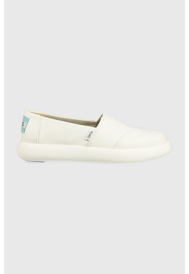 Toms espadryle Alpargata Mallow kolor biały. Nosek buta: okrągły. Kolor: biały. Materiał: materiał, guma. Wzór: gładki