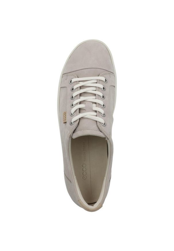 ecco - Buty do chodzenia damskie Ecco Sneaker Soft 7. Kolor: beżowy. Materiał: skóra. Szerokość cholewki: normalna. Sport: turystyka piesza