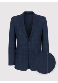 Pako Lorente - PAKO LORENTE – Granatowa marynarka w kratę Windowpane. Kolor: niebieski. Styl: elegancki #1