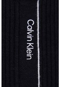 Calvin Klein Kardigan z domieszką wełny damski kolor czarny. Kolor: czarny. Materiał: wełna #4