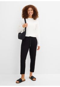 bonprix - Spodnie sportowe ze zrównoważonej wiskozy, dł. 7/8. Kolor: czarny. Materiał: wiskoza. Styl: sportowy #3