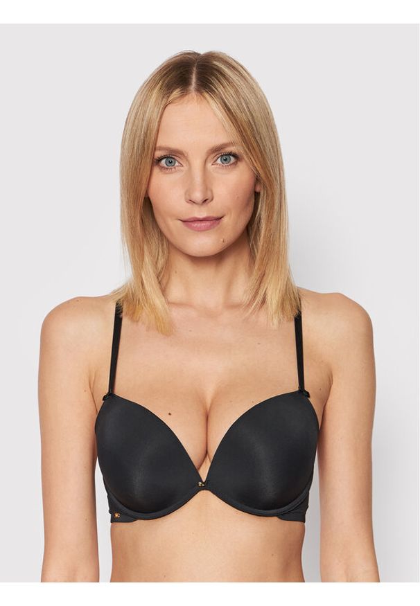 SELMARK - Selmark Biustonosz push-up Etna 10529 Czarny. Kolor: czarny. Materiał: syntetyk. Rodzaj stanika: push-up