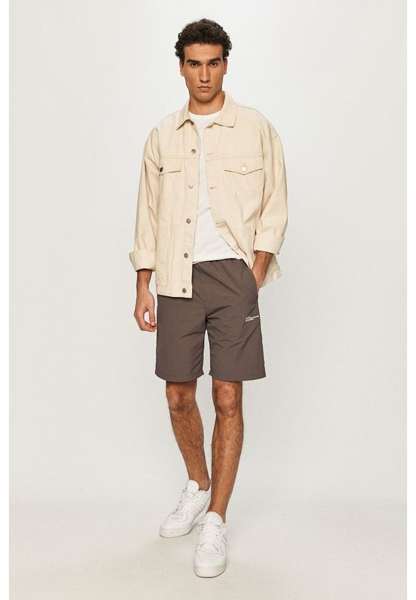 Dr. Denim - Szorty. Okazja: na co dzień. Kolor: szary. Materiał: denim. Wzór: gładki. Styl: casual