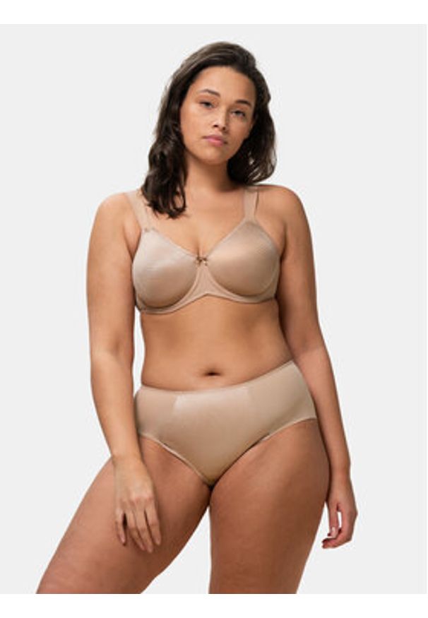 Triumph Biustonosz z fiszbiną Essential Minimizer W X 10166830 Beżowy. Kolor: beżowy. Materiał: syntetyk