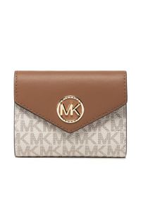 MICHAEL Michael Kors Mały Portfel Damski Greenwich 34S1GNME6B Beżowy. Kolor: beżowy. Materiał: skóra #1