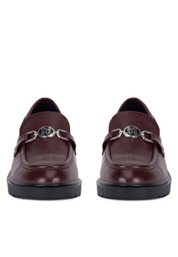 Nine West Mokasyny WFA3043-1A Bordowy. Kolor: czerwony. Materiał: skóra