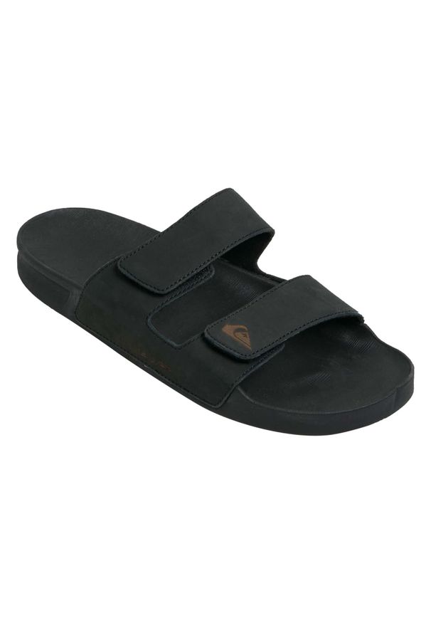 Klapki męskie Quiksilver Rivi Leather Double Adjust. Kolor: czarny