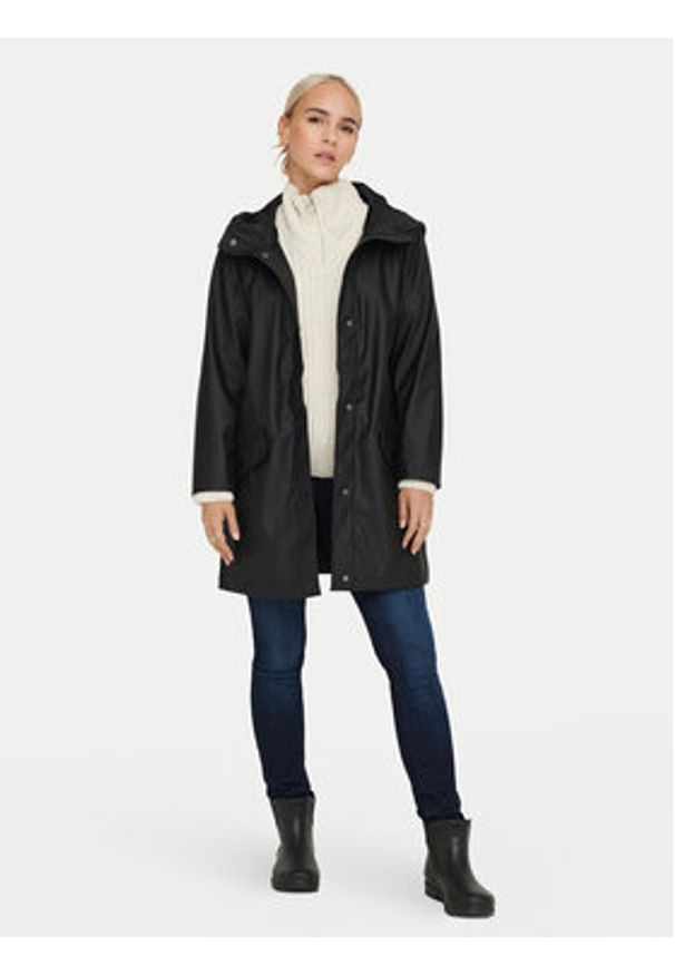 only - ONLY Kurtka przeciwdeszczowa Elisa 15261734 Czarny Regular Fit. Kolor: czarny. Materiał: syntetyk