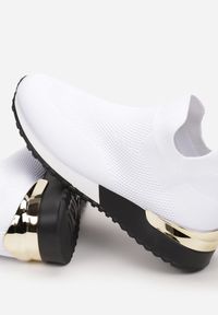 Born2be - Białe Sneakersy Sororia. Zapięcie: bez zapięcia. Kolor: biały. Materiał: materiał. Szerokość cholewki: normalna