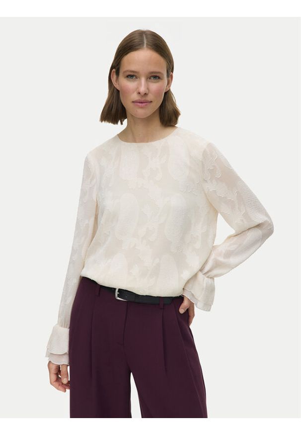 Vero Moda Bluzka Mishi 10335512 Beżowy Regular Fit. Kolor: beżowy. Materiał: syntetyk