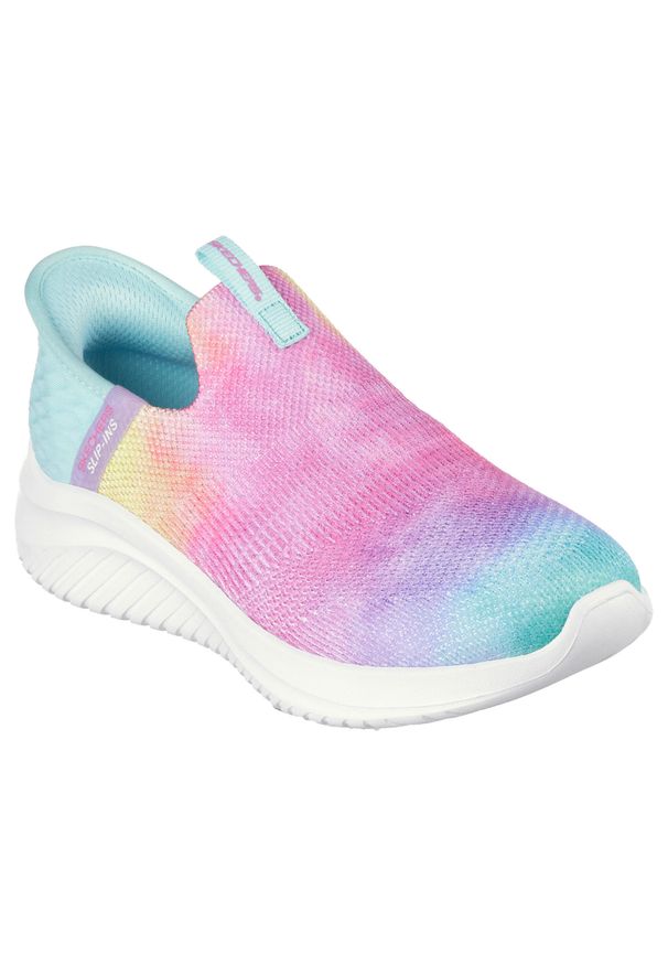 skechers - Buty do chodzenia dla dzieci Skechers Ultra Flex 3.0 Pas Slip-ins. Kolor: fioletowy, różowy, niebieski, wielokolorowy. Materiał: syntetyk, materiał. Szerokość cholewki: normalna. Sport: turystyka piesza