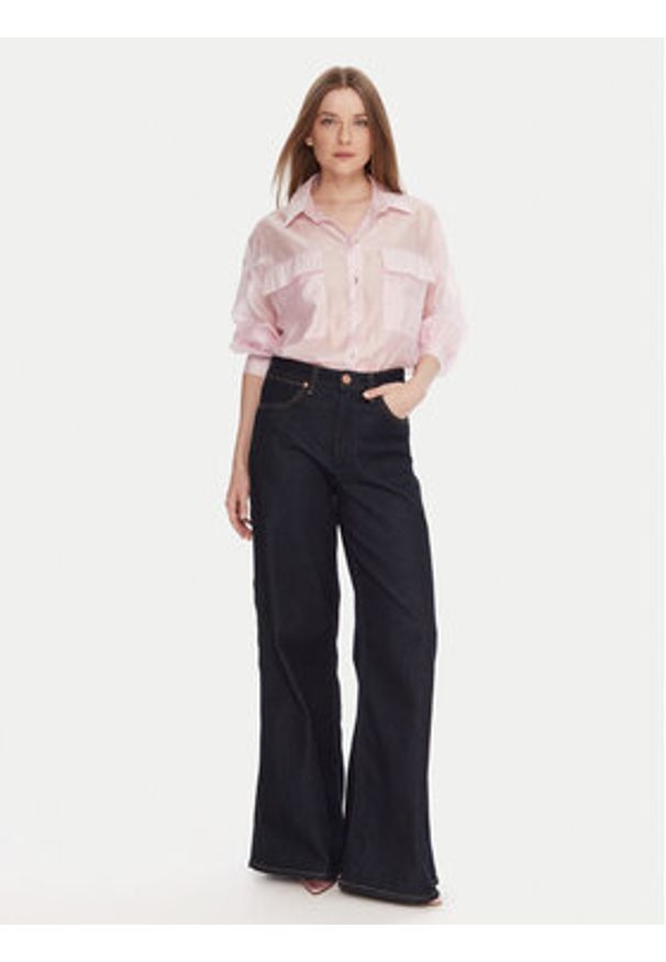 Rinascimento Koszula CFC0123656003 Różowy Relaxed Fit. Kolor: różowy. Materiał: syntetyk