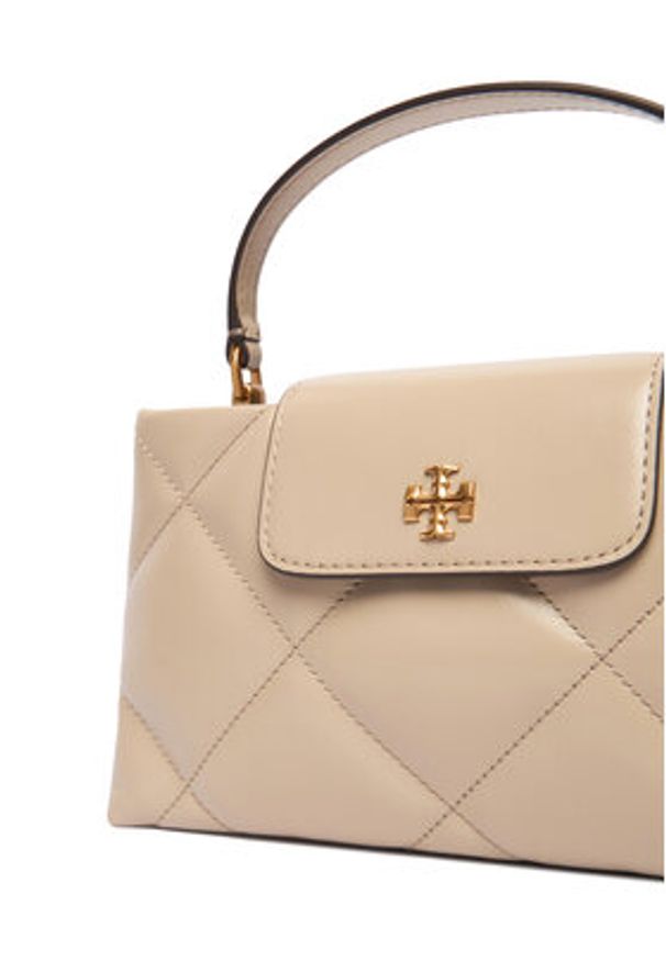 Tory Burch Torebka Kira Diamond Quilt East-West Top Handle 174999 Beżowy. Kolor: beżowy. Materiał: skórzane