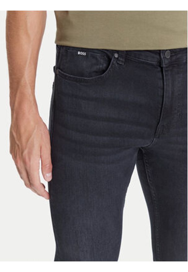 BOSS Jeansy P-Delaware 50546919 Czarny Slim Fit. Kolor: czarny