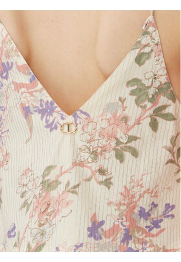 TwinSet - TWINSET Sukienka letnia 251TT2150 Kolorowy Loose Fit. Materiał: bawełna. Wzór: kolorowy. Sezon: lato