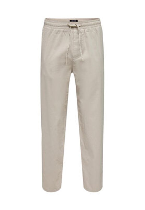 Only & Sons Spodnie materiałowe 22024315 Beżowy Tapered Fit. Kolor: beżowy. Materiał: bawełna, materiał