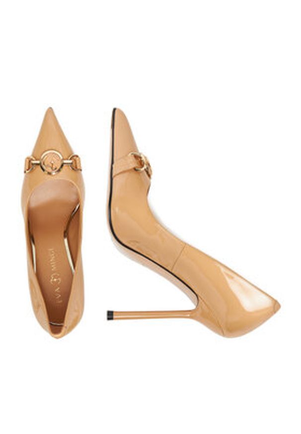 Eva Minge Szpilki EO-NOVA-1677-13-3 Beżowy. Kolor: beżowy. Materiał: skóra. Obcas: na szpilce