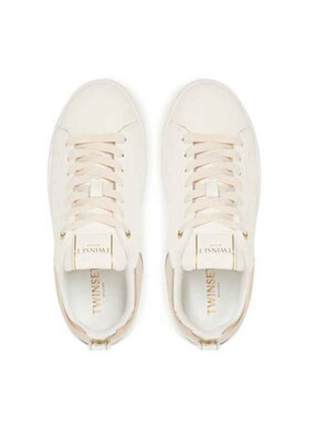 TwinSet - TWINSET Sneakersy 252TCP024 Biały. Kolor: biały. Materiał: skóra