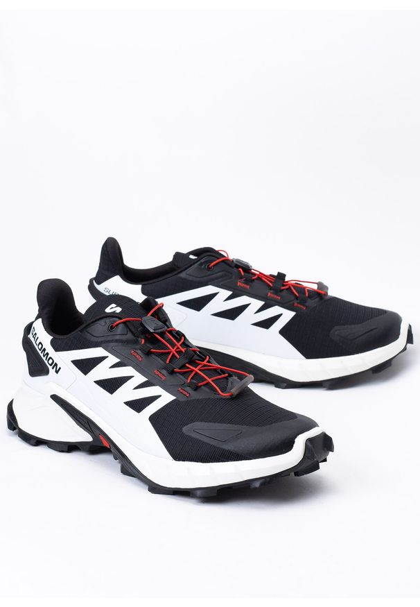 salomon - Buty do biegów w terenie męskie SALOMON SUPERCROSS 4. Zapięcie: sznurówki. Kolor: biały. Materiał: guma, tkanina, nylon, materiał. Szerokość cholewki: normalna. Technologia: Gore-Tex. Wzór: geometria, jodełka. Sezon: lato. Sport: bieganie