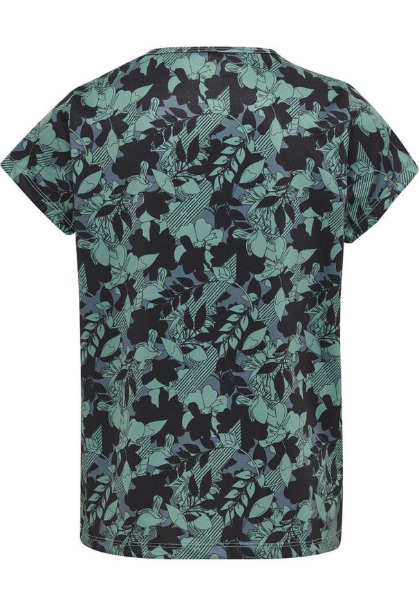 Koszulka dla dziewczynki Hummel Nanna. Kolor: wielokolorowy, niebieski, turkusowy. Materiał: jersey. Wzór: nadruk, aplikacja, kolorowy. Sport: joga i pilates