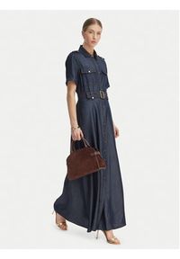 Marciano Guess Sukienka koszulowa G6GK60 D1056 Granatowy Classic Fit. Kolor: niebieski. Materiał: lyocell. Typ sukienki: koszulowe #5