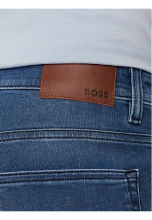 BOSS Szorty jeansowe 50513488 Niebieski Slim Fit. Kolor: niebieski. Materiał: bawełna