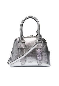 Pinko - PINKO Torebka Bowling Bag Zip Mini AI 25-26 PLTT 105333 A0QO Srebrny. Kolor: srebrny. Materiał: skórzane #6