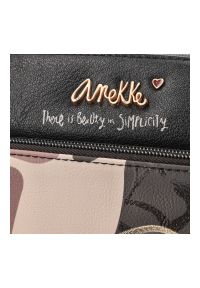 Brązowa Torebka Anekke Elegancka Listonoszka Damska. Kolor: brązowy. Wzór: nadruk. Materiał: skórzane. Styl: elegancki #6