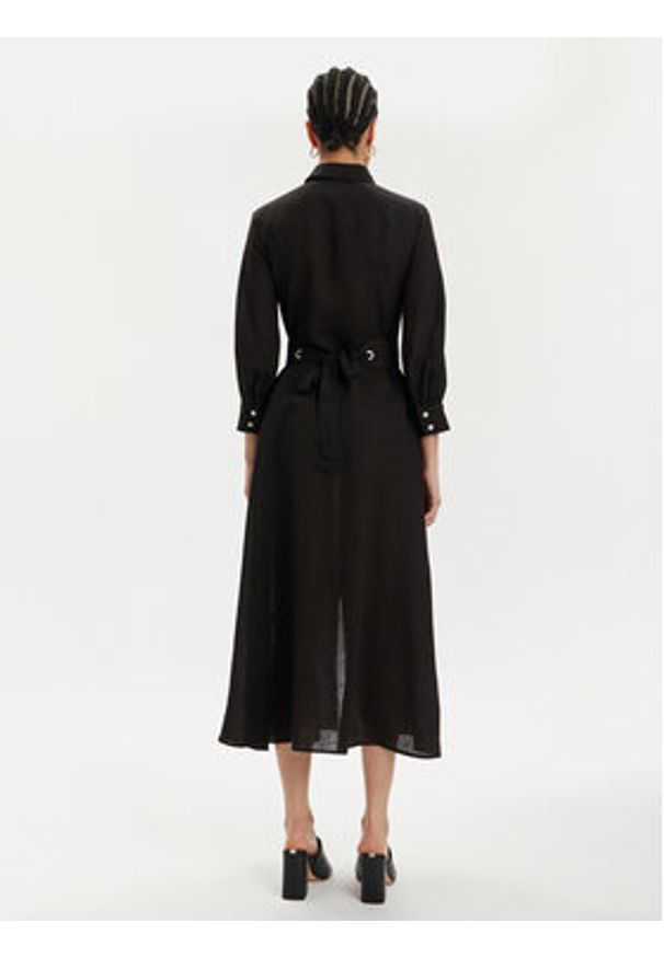 Marella Sukienka letnia Estasi 2413221094 Czarny Regular Fit. Kolor: czarny. Materiał: len. Sezon: lato