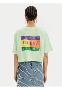 Tommy Jeans T-Shirt Summer Flag DW0DW18141 Zielony Oversize. Kolor: zielony. Materiał: bawełna