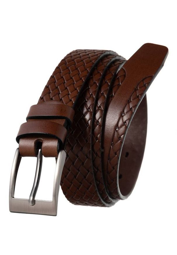 ROVICKY - Pasek męski Rovicky Wąski PLW-R-15 BRĄZOWY. Kolor: brązowy. Materiał: skóra. Styl: boho, casual, elegancki, klasyczny