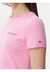 Tommy Jeans T-Shirt Ess Logo DW0DW23479 Różowy jasny Slim Fit. Kolor: różowy #4