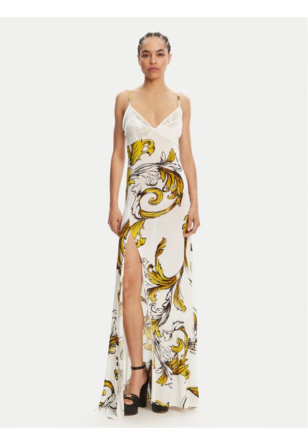Versace Jeans Couture Sukienka letnia 78HAO900 Biały Regular Fit. Kolor: biały. Materiał: wiskoza. Sezon: lato