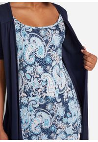 bonprix - Koszulka 2 w 1 z nadrukiem i okrągłym dekoltem. Kolor: niebieski. Długość rękawa: krótki rękaw. Długość: krótkie. Wzór: nadruk #2