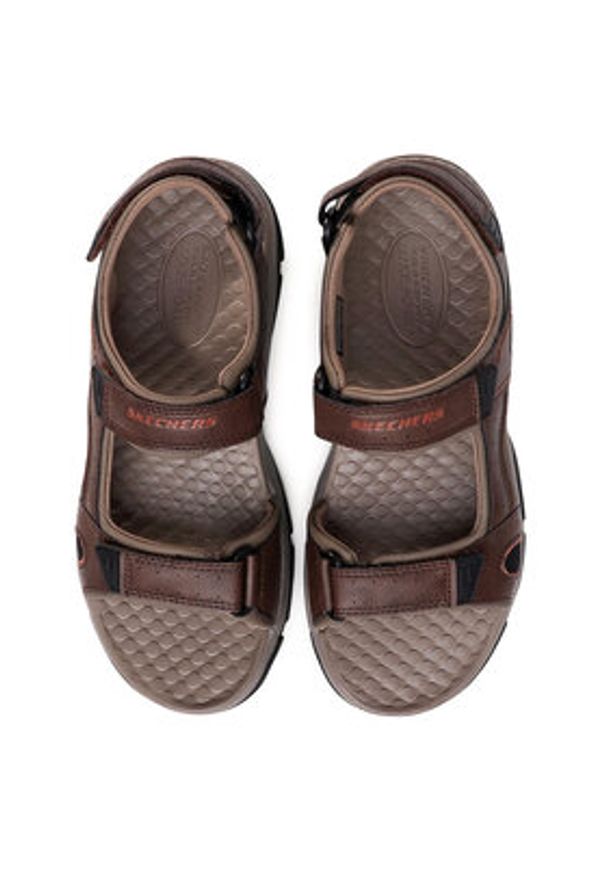 skechers - Skechers Sandały Hirano 204106/BRN Brązowy. Kolor: brązowy. Materiał: skóra