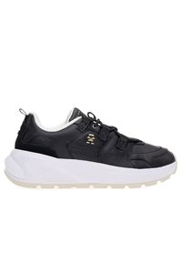 TOMMY HILFIGER - Buty Tommy Hilfiger Premium Runner FW0FW07340-BDS - czarne. Zapięcie: sznurówki. Kolor: czarny. Materiał: skóra, guma. Szerokość cholewki: normalna. Wzór: aplikacja