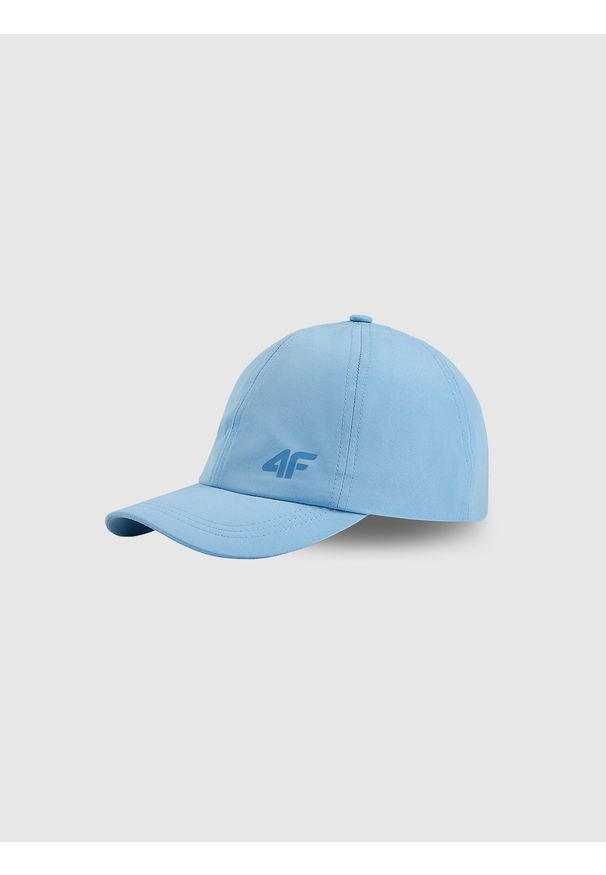 4f - 4F Czapka z daszkiem snapback dziecięca - niebieska MT. Kolor: niebieski. Materiał: bawełna, materiał. Styl: sportowy, casual, klasyczny, młodzieżowy