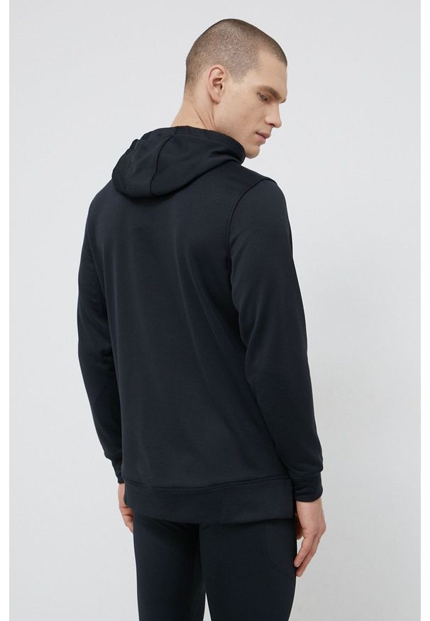 Under Armour Bluza 1366259 męska kolor czarny z kapturem gładka. Typ kołnierza: kaptur. Kolor: czarny. Materiał: dzianina. Wzór: gładki