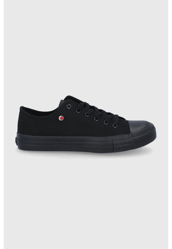 Lee Cooper tenisówki męskie kolor czarny. Nosek buta: okrągły. Zapięcie: sznurówki. Kolor: czarny. Materiał: guma