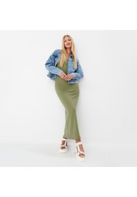Mohito - Zielona sukienka maxi na ramiączkach - Khaki. Kolor: brązowy. Długość rękawa: na ramiączkach. Długość: maxi #1