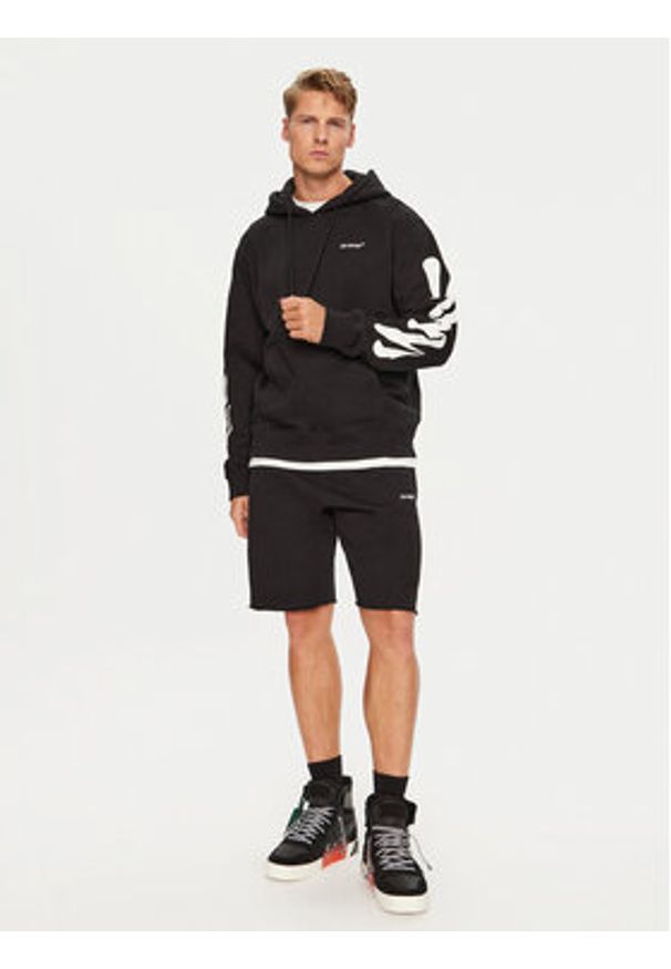 OFF-WHITE - Off-White Szorty sportowe OMCI006S22FLE0151001 Czarny Regular Fit. Kolor: czarny. Materiał: bawełna. Styl: sportowy