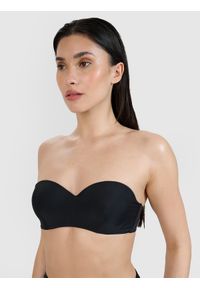 4f - 4F Góra od bikini damska - czarna L. Kolor: czarny. Materiał: materiał, włókno, syntetyk, elastan