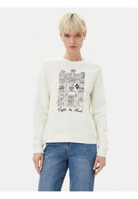 Karl Lagerfeld - KARL LAGERFELD Bluza A2W20057 Écru Regular Fit. Typ kołnierza: dekolt w karo. Kolor: kremowy. Materiał: bawełna #1