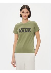 Vans T-Shirt Wm Flying V Crew Tee VN0A3UP4 Zielony Regular Fit. Kolor: zielony. Materiał: bawełna #1