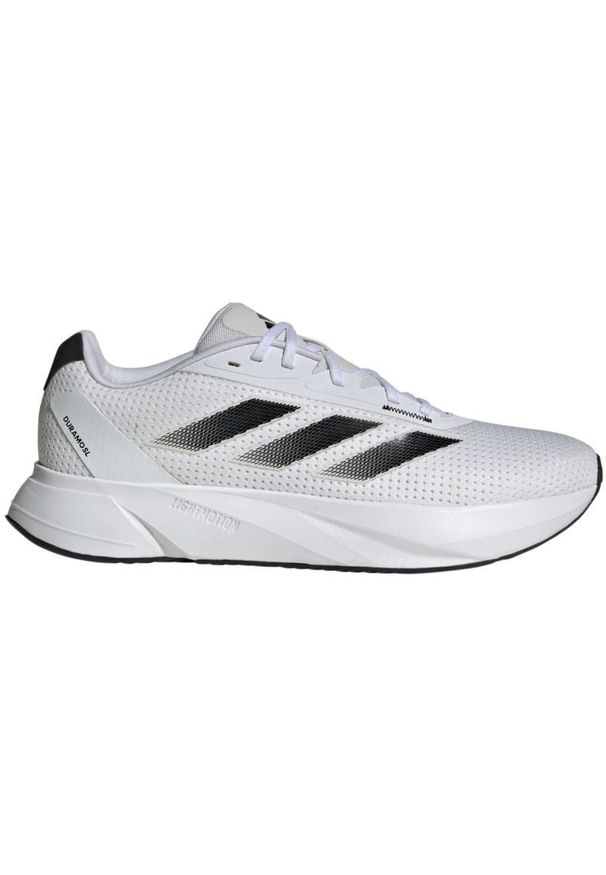 Adidas - Buty do biegania adidas Duramo Sl IE7262 białe. Kolor: biały. Materiał: materiał. Szerokość cholewki: normalna