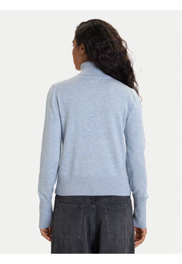 Guess Jeans Golf W4BR15 Z3HO2 Błękitny Regular Fit. Typ kołnierza: golf. Kolor: niebieski. Materiał: syntetyk