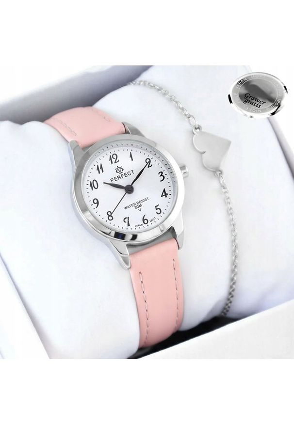 Perfect Zestaw dziecięcy zegarek Komunijny PERFECT LXC009S-13 + bransoletka