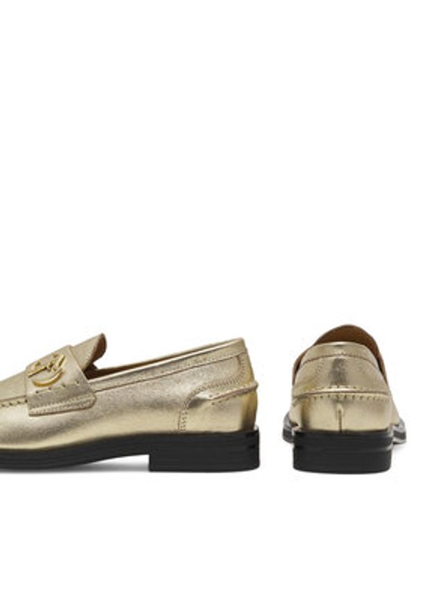 Eva Minge Loafersy MICHELLE-0107 Złoty. Kolor: złoty. Materiał: skóra