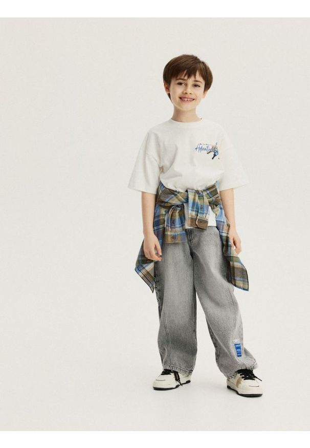 Reserved - Jeansy baggy - jasnoszary. Kolor: szary