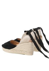 Manebi Espadryle Soft Suede Low Wedge Espadrilles K 1.0 WL Czarny. Kolor: czarny. Materiał: zamsz, skóra